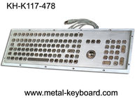 Teclado de computador industrial de aço inoxidável com Trackball, teclado de prova da poeira